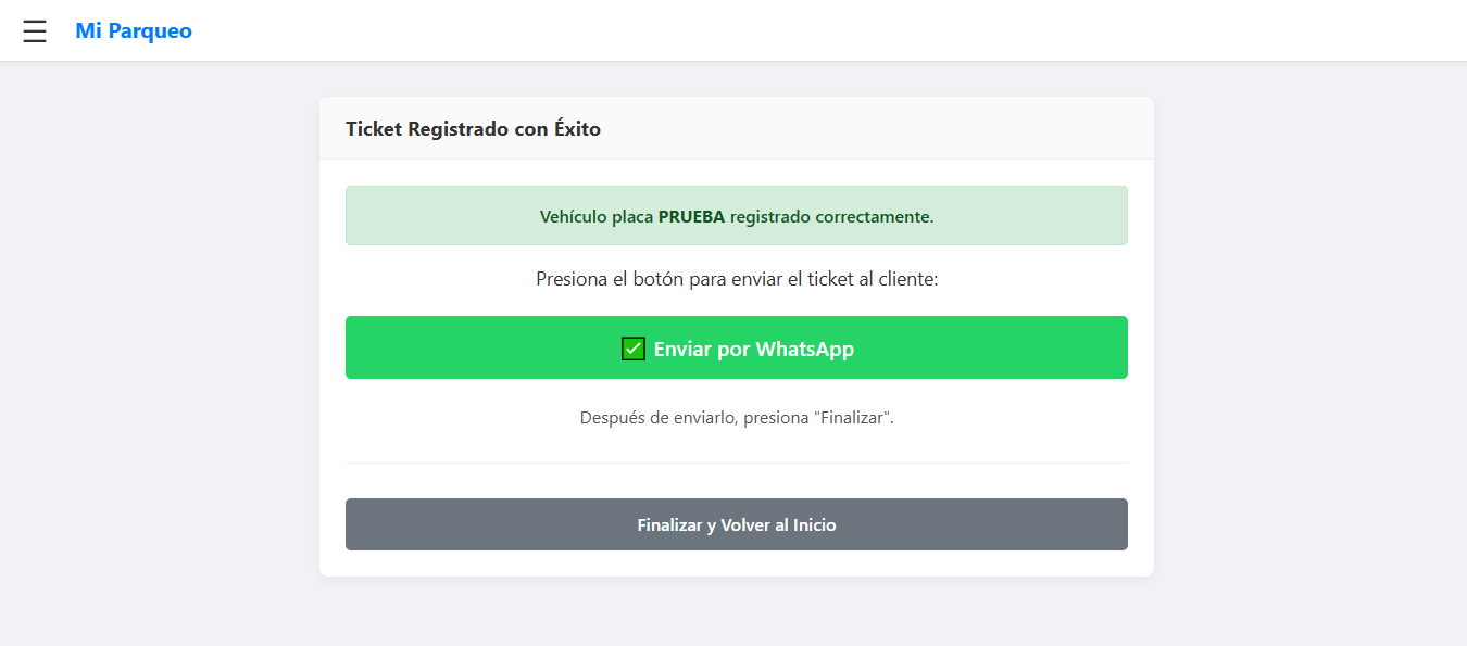 Envío de Ticket por WhatsApp